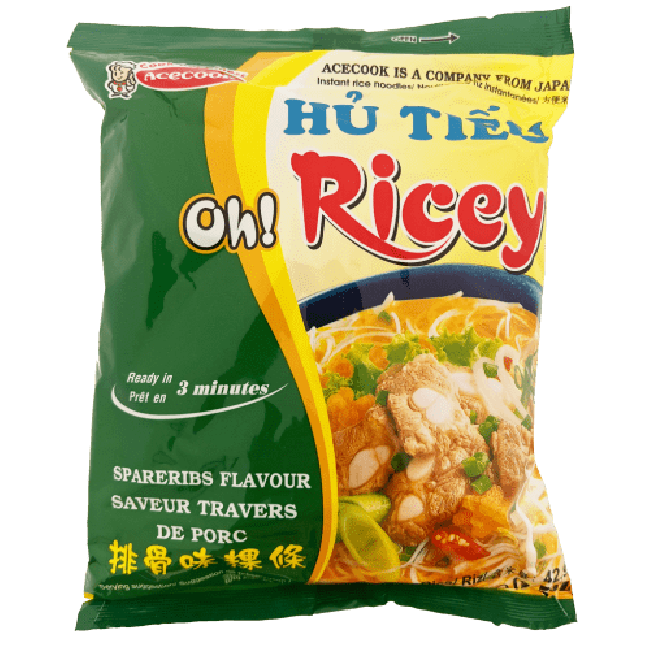 Acecook Oh Ricey Instant Rijstnoedels Spare Ribs Smaak 70g
