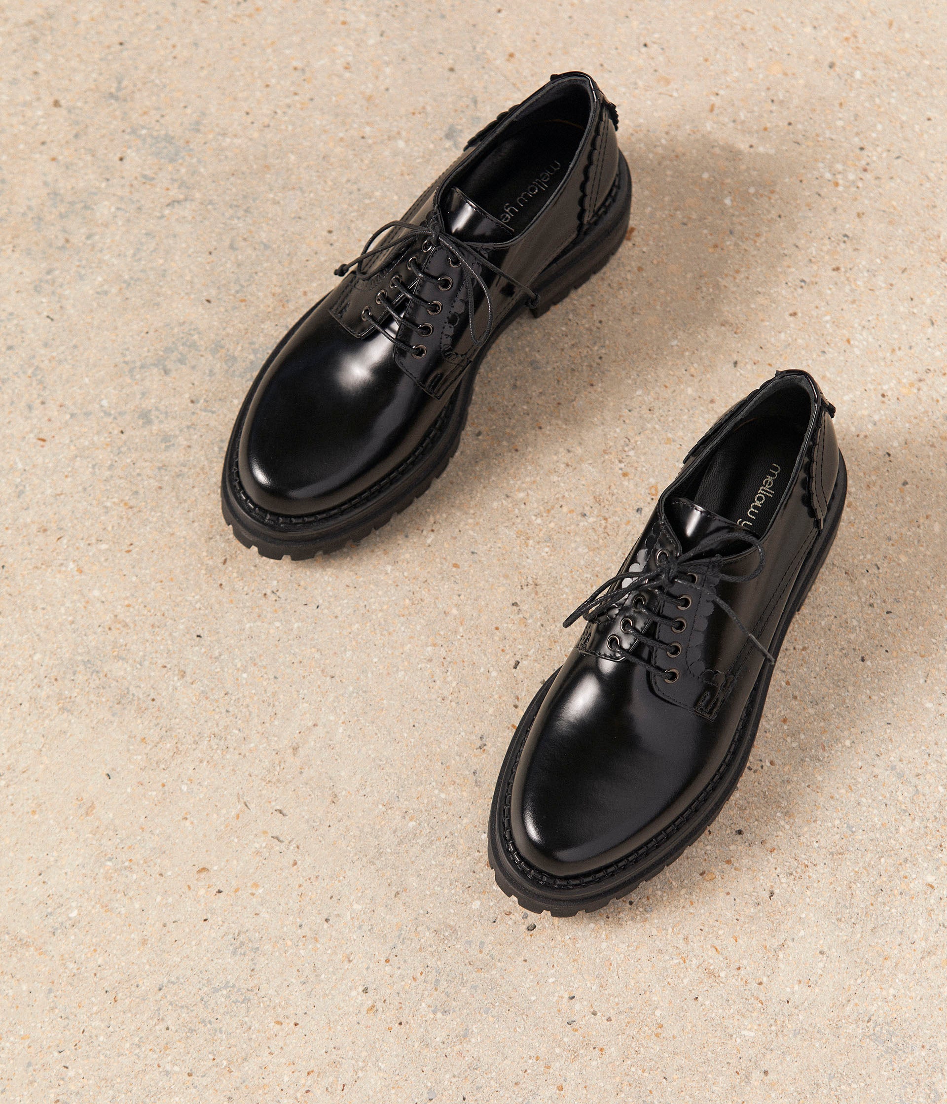 Derbies cuir noir Anelyse