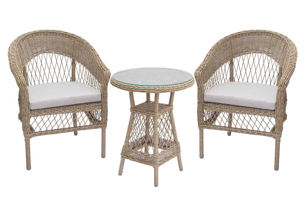 In- und Outdoor Garten-Set ELYSEE natur taupe Polyrattan Aluminium inkl. Tisch Kissen