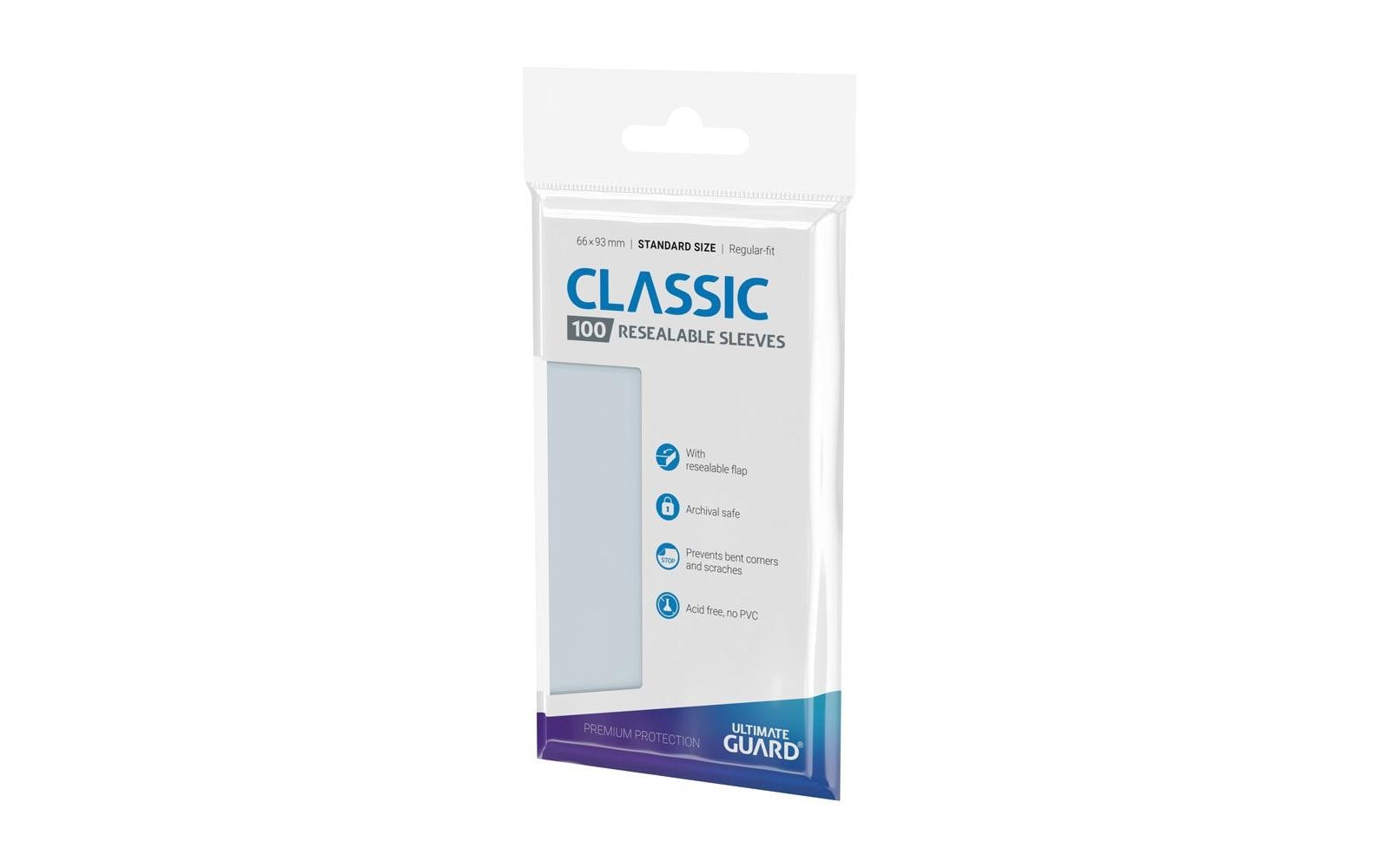 Kartenhülle Classic Resealable Sleeves Transparent 100Wiederverschliessbare Hüllen für Karten der Standardgrösse