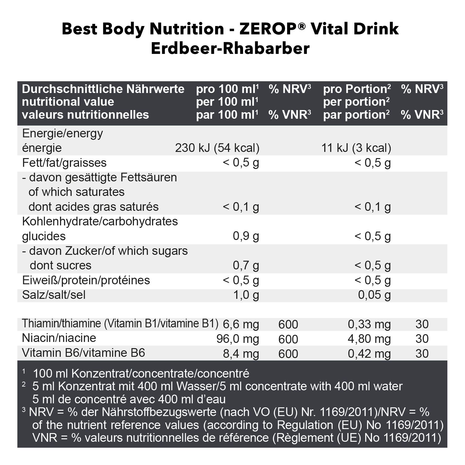 Best Body Vital Drink Zerop
