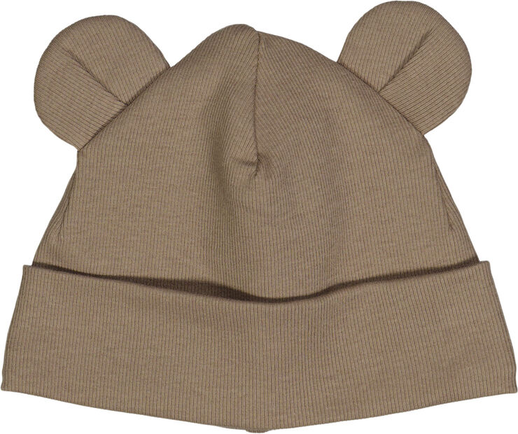 Müsli by Green Cotton Rib bear beanie Walnut