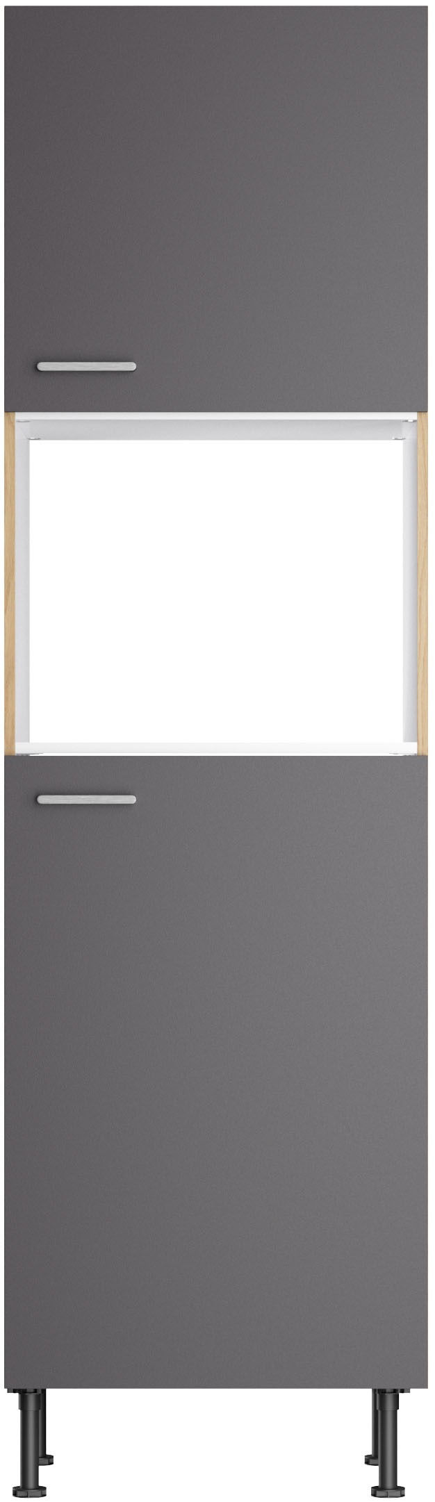 KOCHSTATION Mikrowellenumbauschrank »KS-Lucy« Breite 60 cm, mit 2 Türen, Soft-Close, höhenverstellbare Füsse