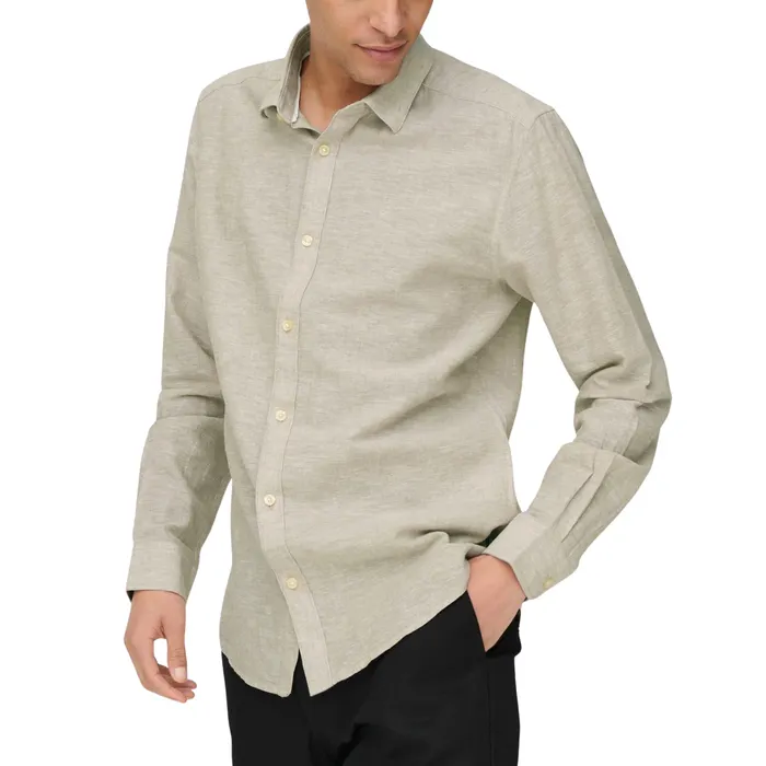 Only & Sons Caiden LS Solid Linen Overhemd Heren