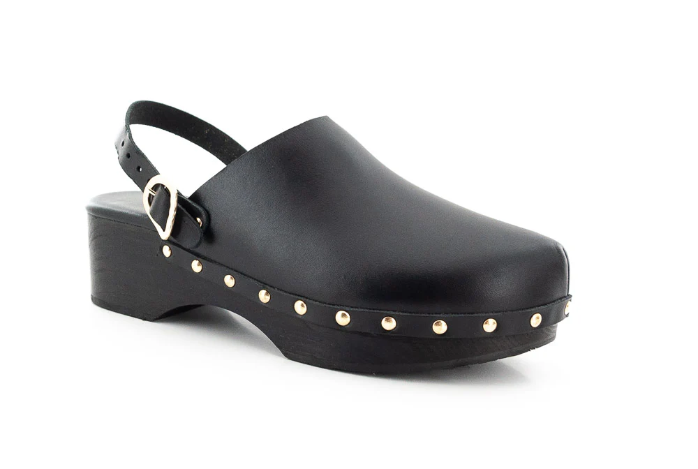 ANCIENT GREEK SANDAL - CLASSIC CLOG NOIR