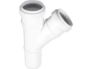 HTP grenrør 45 grader 32-32 mm med 2 muffer hvid
