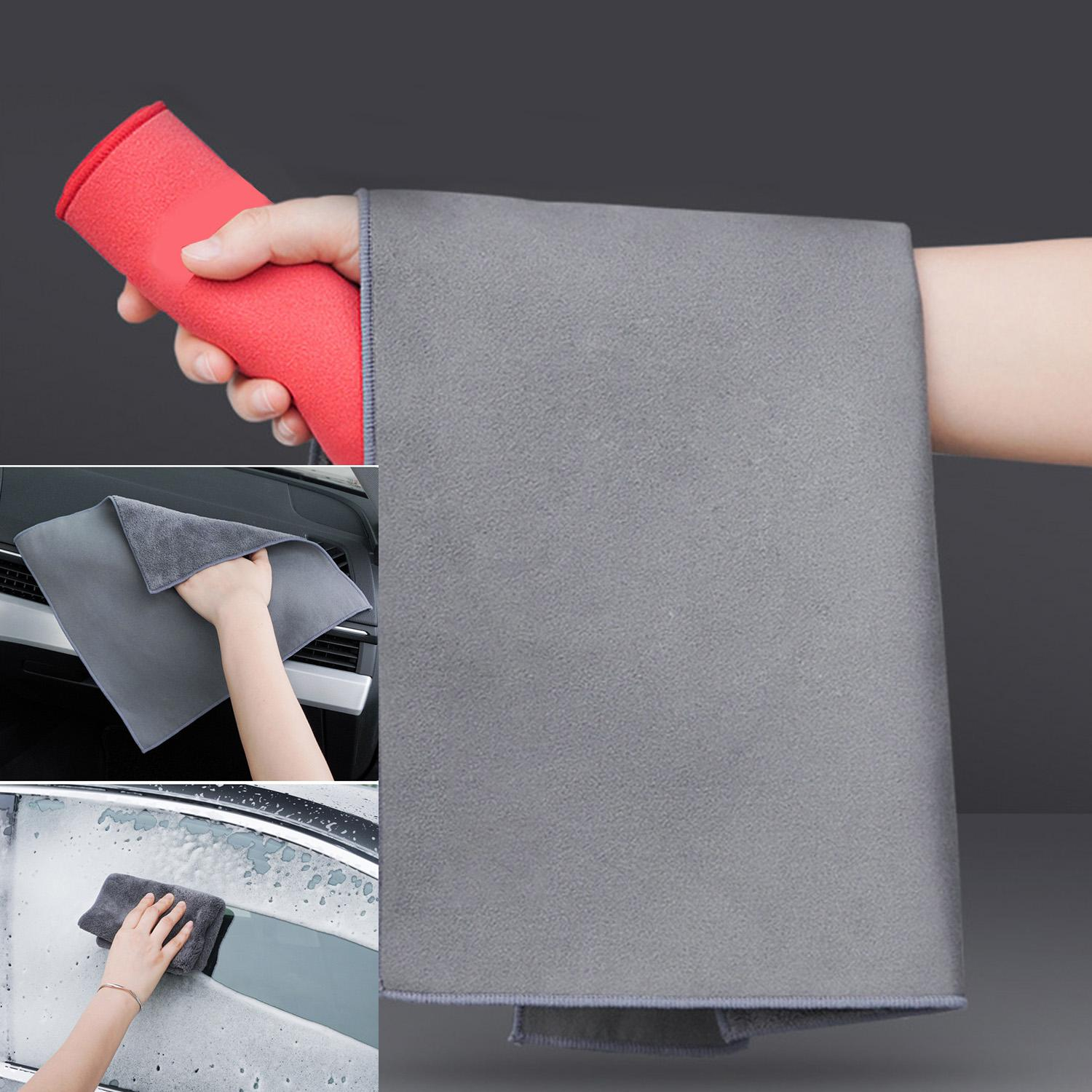 (3er Set) 30x30cm Auto Reinigungs Tuch KFZ Fahrzeug Pflege - Grau