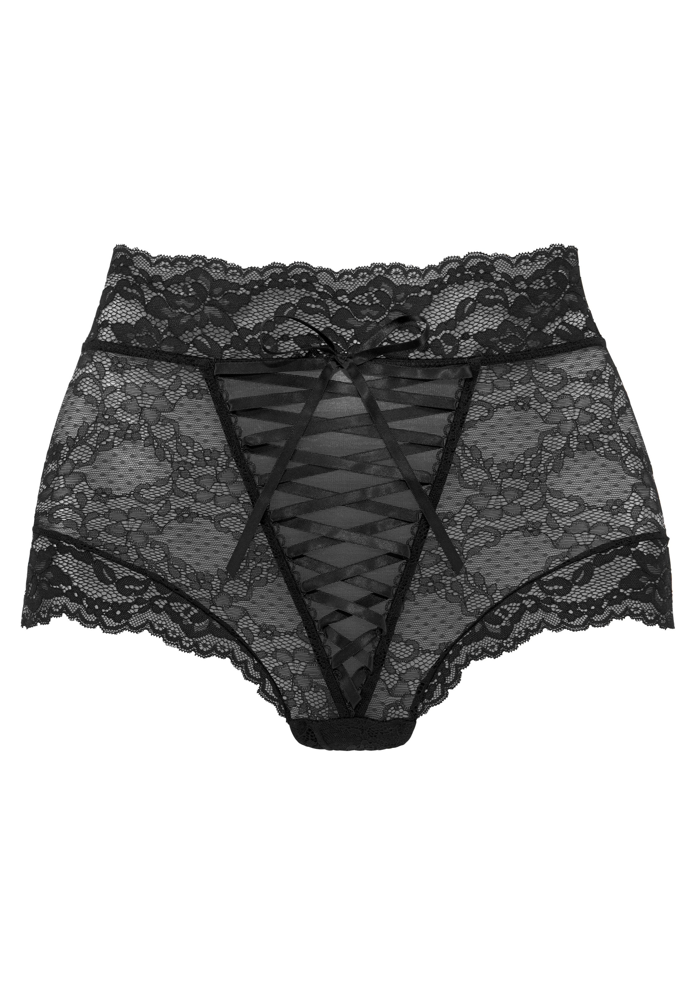 petite fleur gold High-Waist-Slip-Ouvert , mit extravaganter Schnürung, Reizwäsche, sexy Dessous