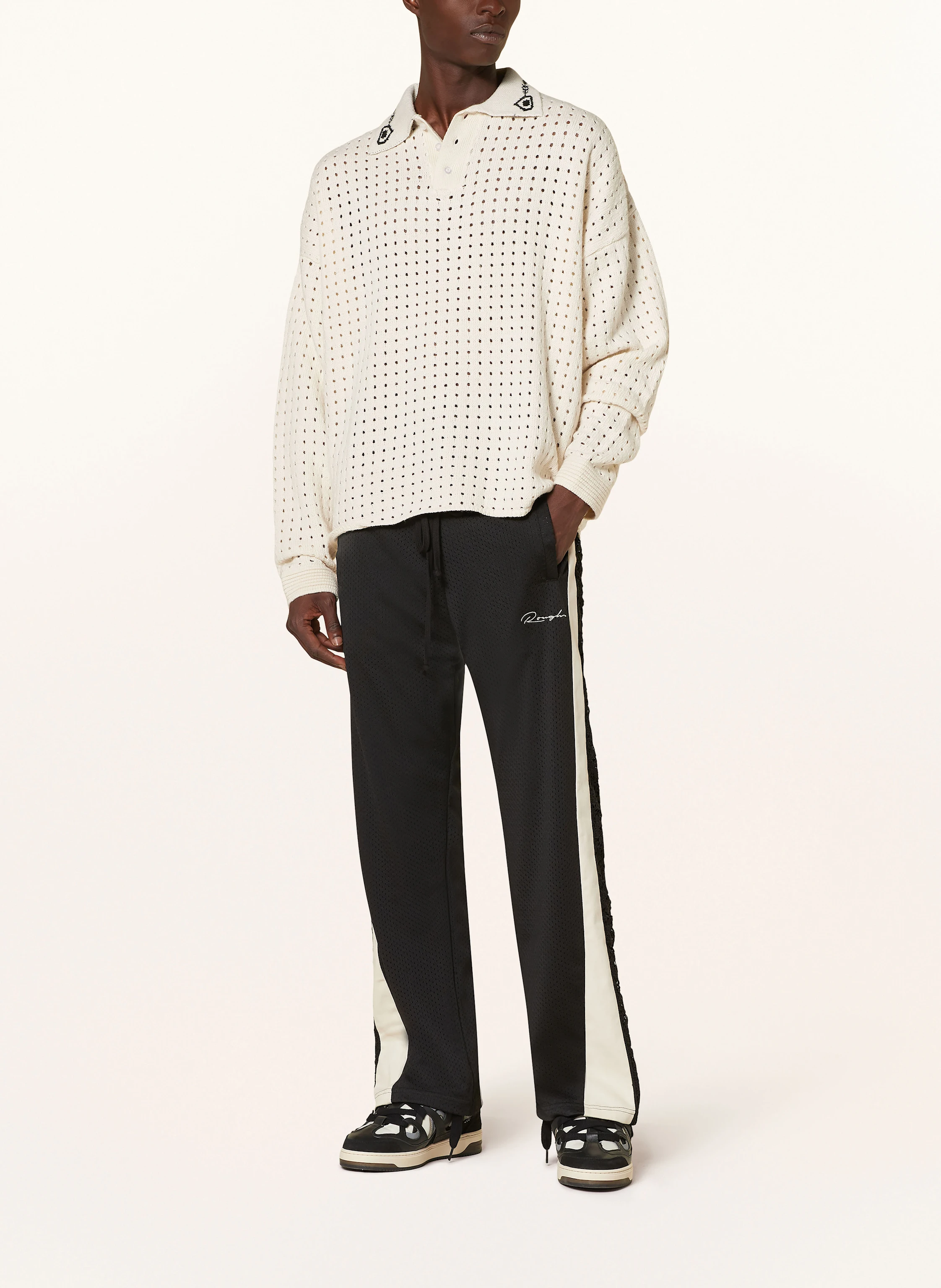 rough. Strick-Poloshirt