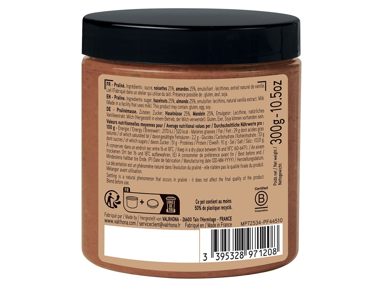 Praliné craquant amandes/noisettes 50% - 300 g - Valrhona