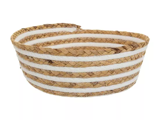 Panier en fibres naturelles et coton marron D28x10,5