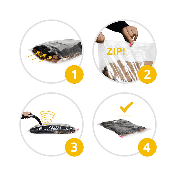 Lot de 2 sacs de rangement sous vide Compactor Compresspack L. 100 x l. 80 cm