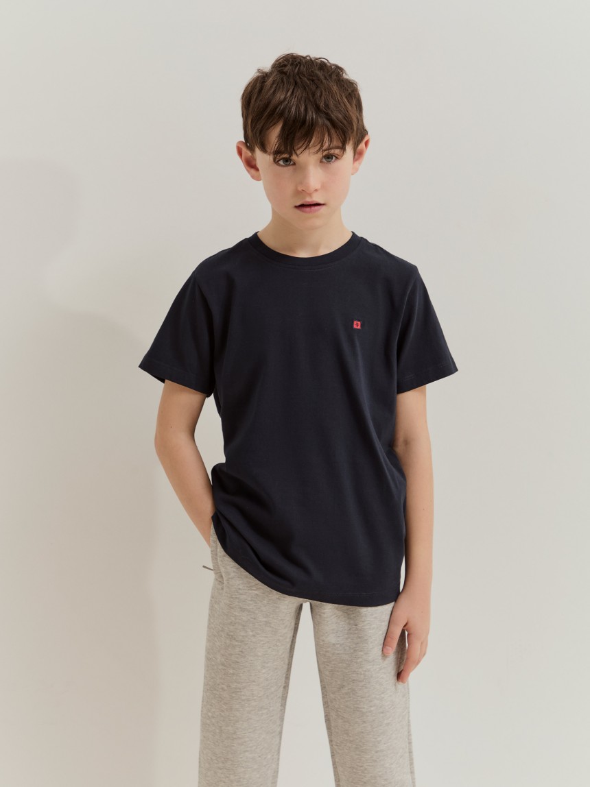 T-shirt básica de algodão