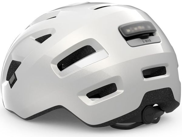 MET E-Mob Cykelhjelm, White/Glossy