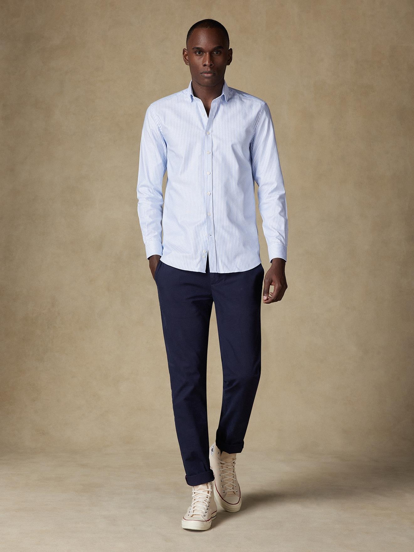 Chemise Darius à rayures ciel