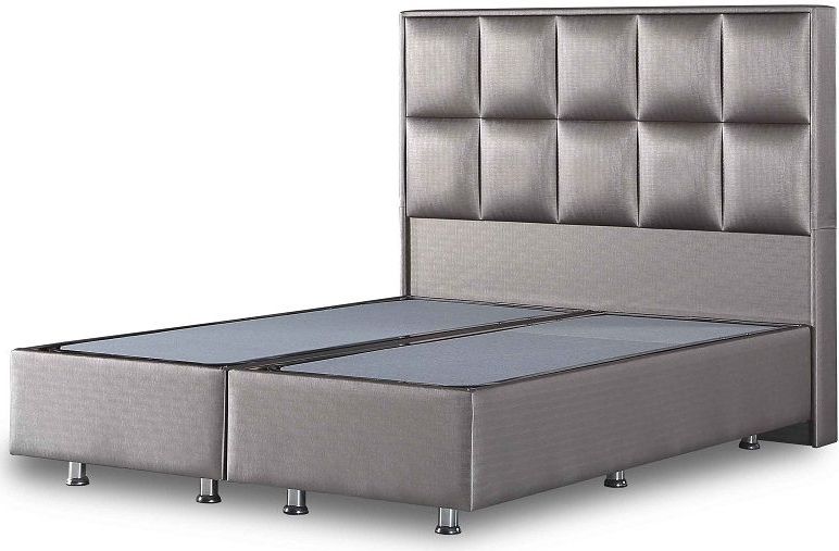 Opberg Boxspring Scarlett - Zonder Matras - Luxe Hoofdbord - 142 cm Hoog