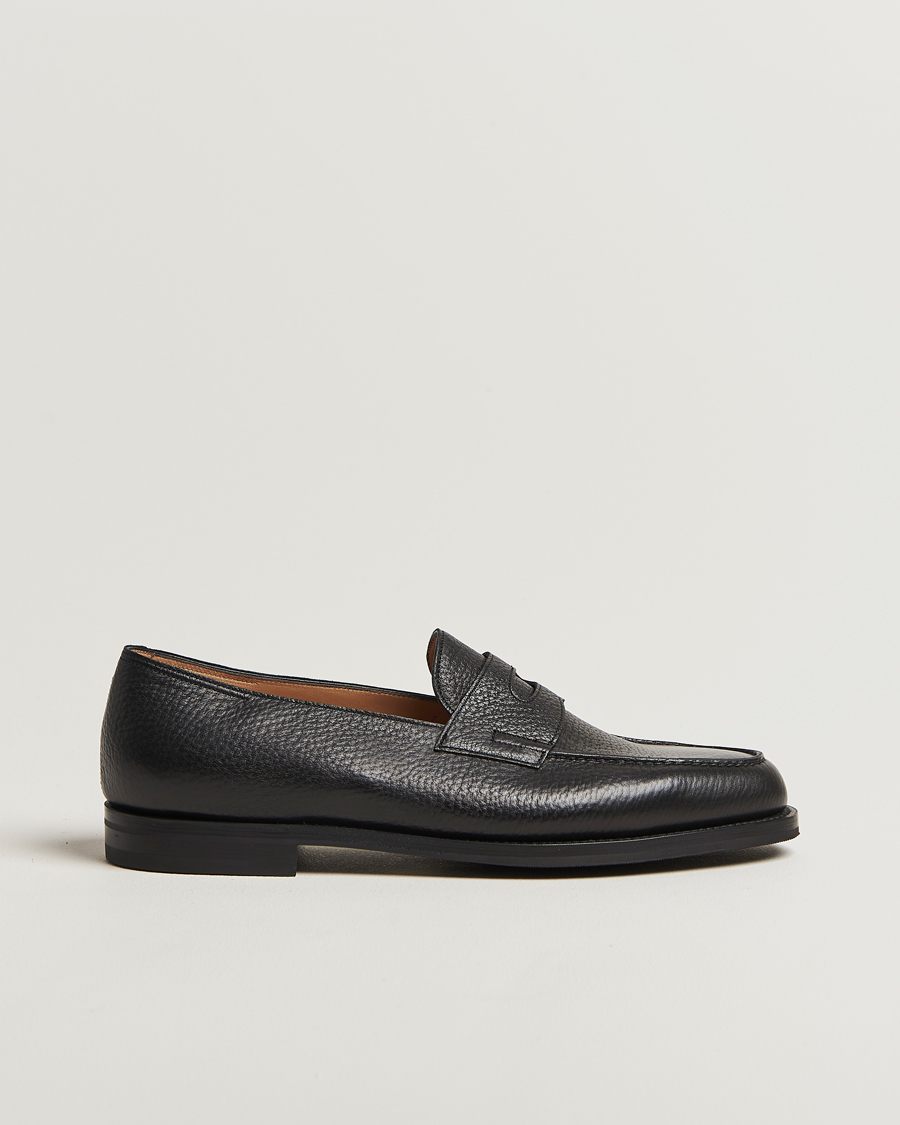 John Lobb Lopez Penny Loafer Black Grain