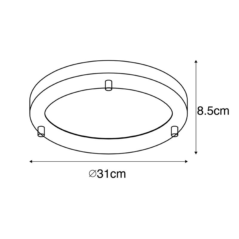 Moderne plafonnière goud 31 cm IP44 - Yuma