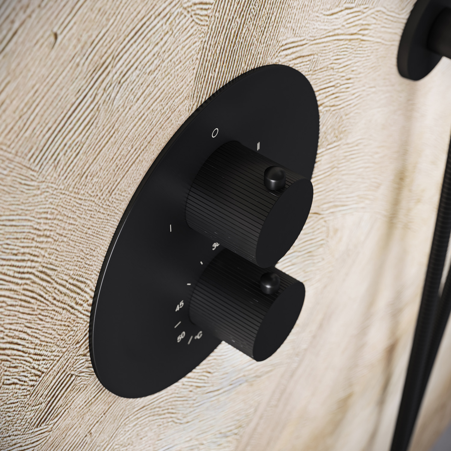 Saniclear Evolution Stripes inbouw regendouche rond met glijstang en 2 standen handdouche zwart mat