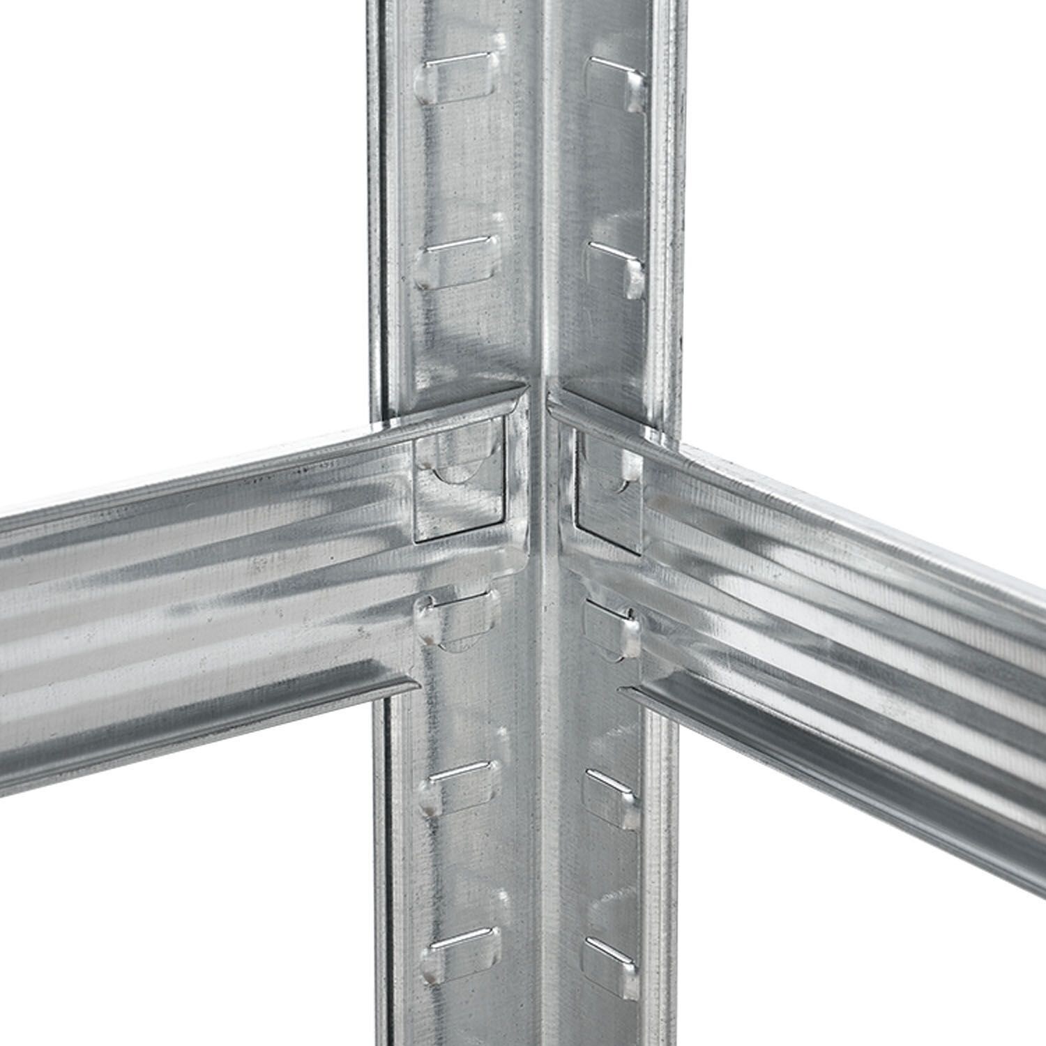 Juskys Lageregal Corner Easy 160 x 75 x 40-75 cm | 320 kg | 4 Böden | Schwerlastregal Metall
