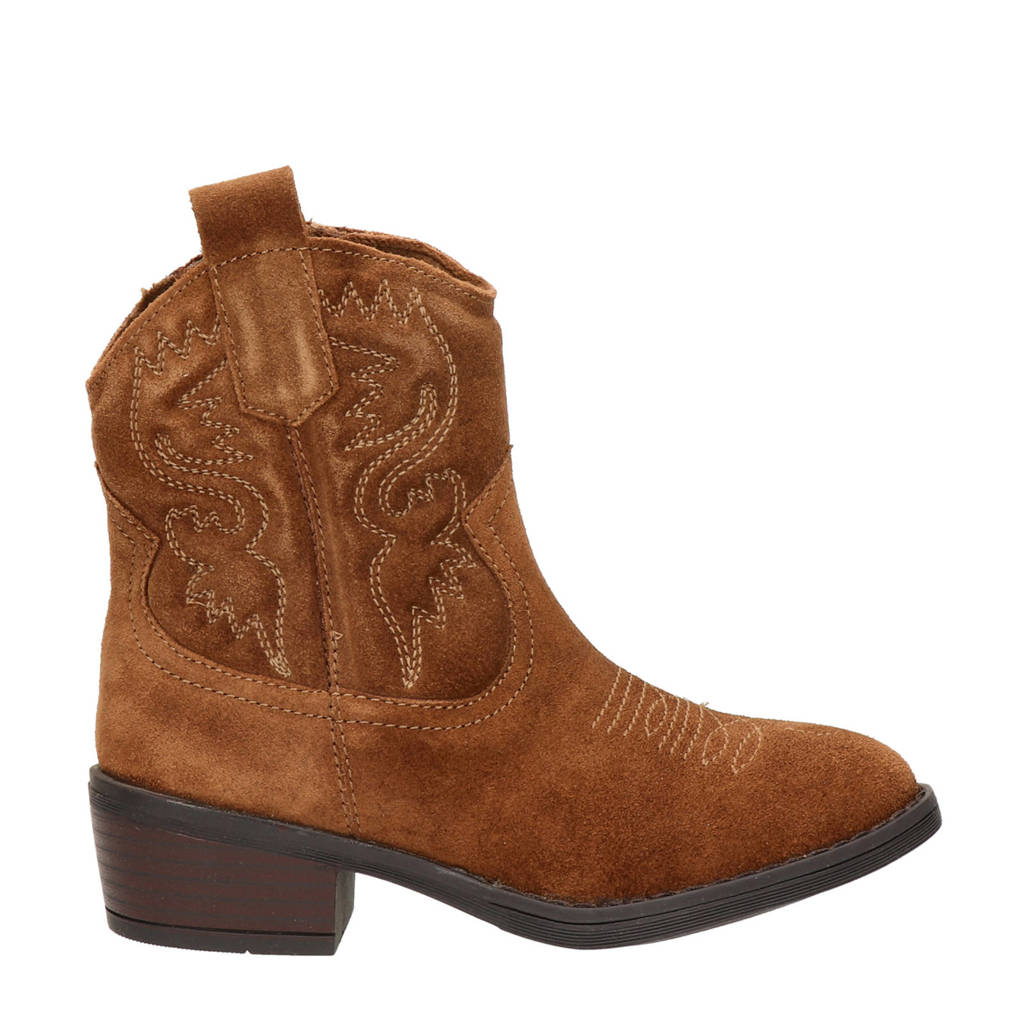 Nelson Kids suède cowboylaarzen cognac