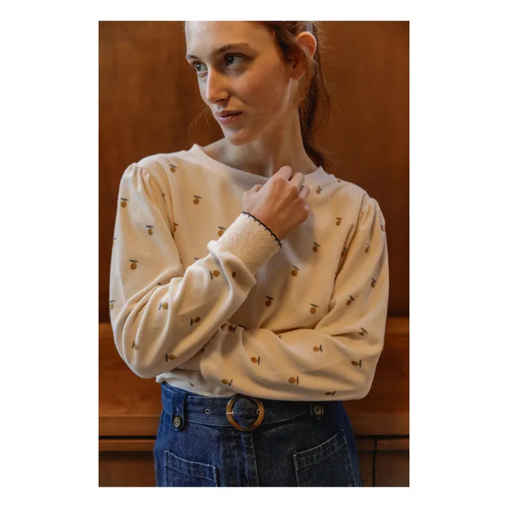 Emile et Ida Sweat Zela Citron Eponge - Collection Femme | Ecru
