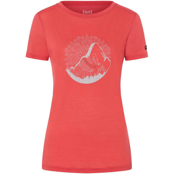 T-shirt randonnée SUPER.NATURAL W MOUNTAIN MANDALA TREE TEE CHRYSANTH/FEATHER GREY/COPPER