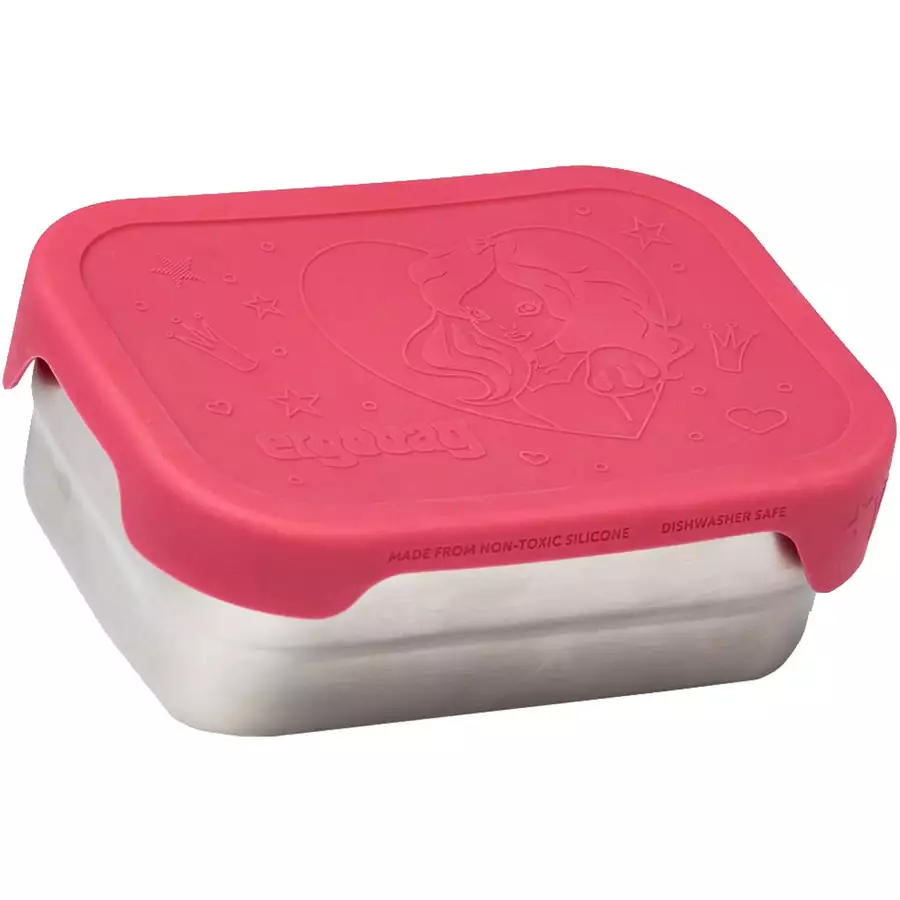 Ergobag Zubehör - Brotzeitbox Edelstahl 2tlg. 16 cm Prinzessin