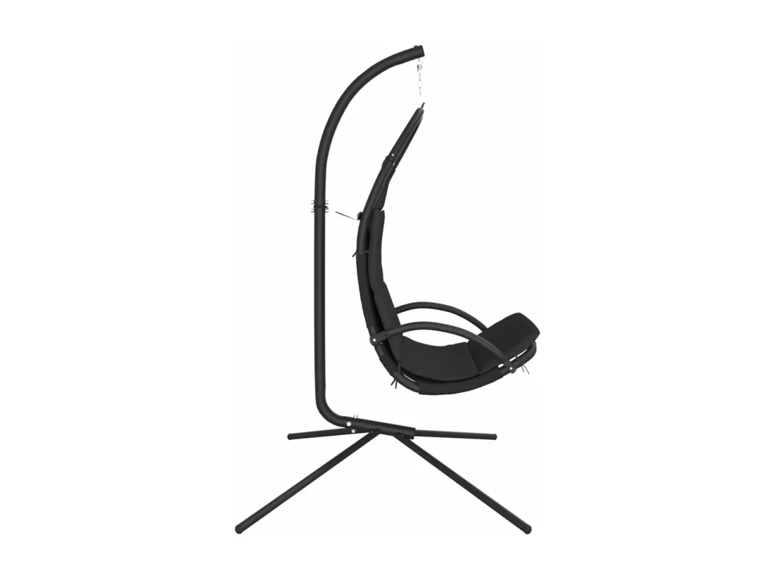 Chaise balançoire jardin coussin gris foncé tissu Oxford-acier