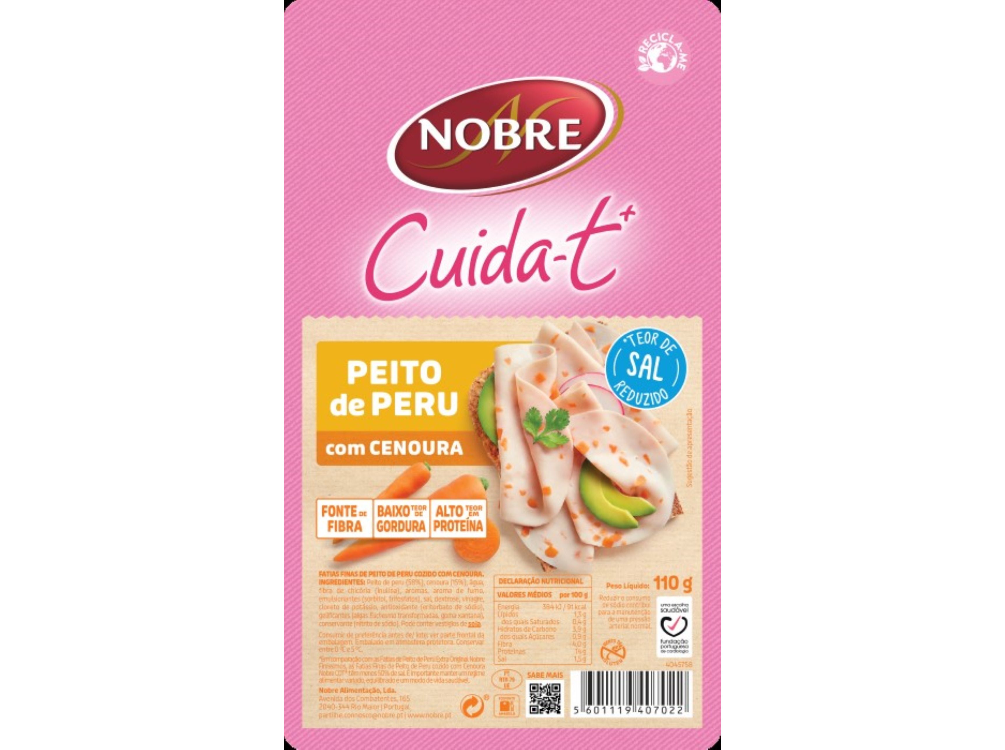 FIAMBRE FATIADO DE PERÚ NOBRE COM CENOURA CUIDA TE 110G