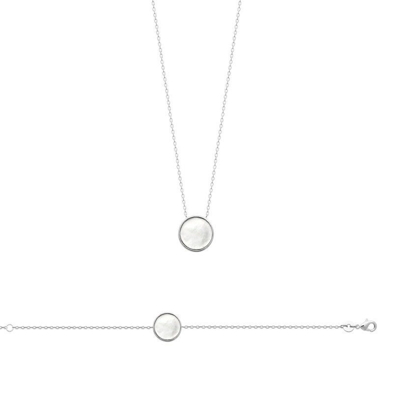 Collier Femme - Argent 925 - Nacre - Longueur : 45 cm