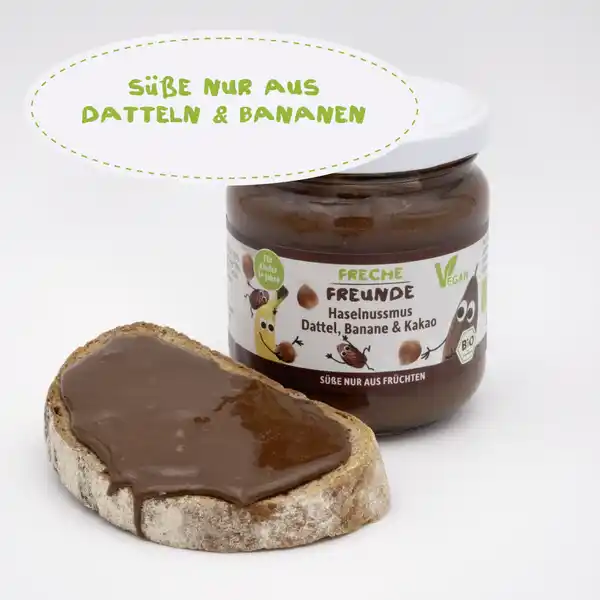 Bio Haselnussmus Dattel, Banane & Kakao