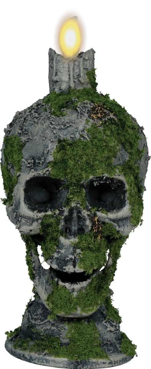 Halloween Kandelaar Doodshoofd Met Kaars 35cm