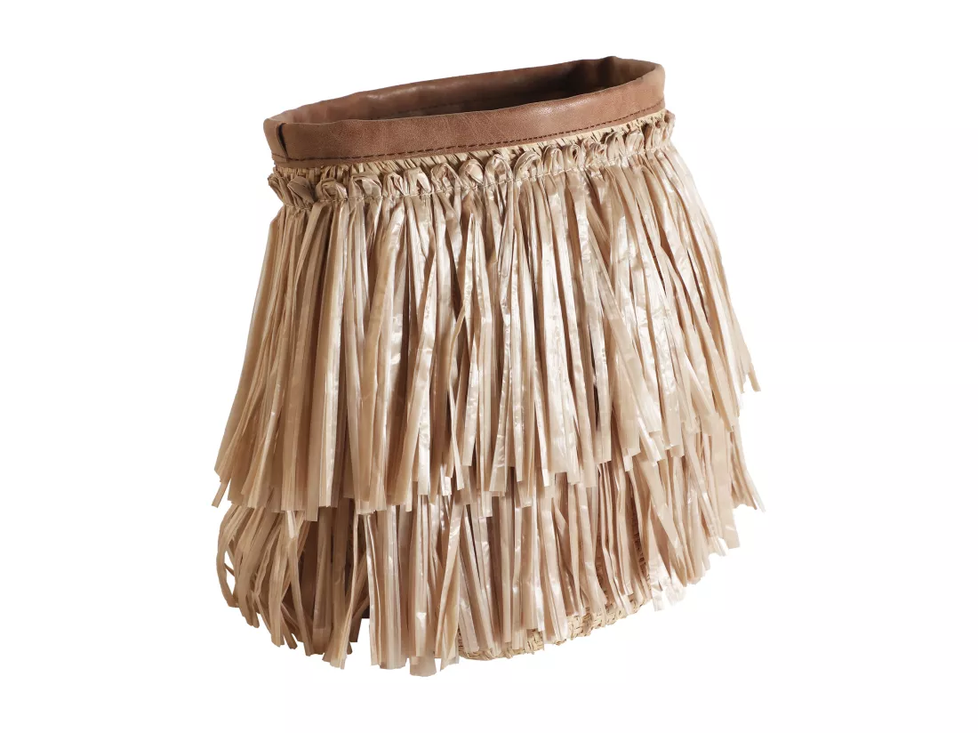 Sac en fibre naturelle marron 20x12x23 cm - lot de 2