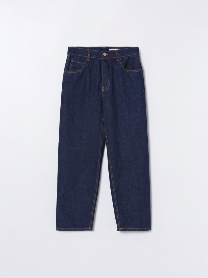 Calça jeans reta - Azul marinho