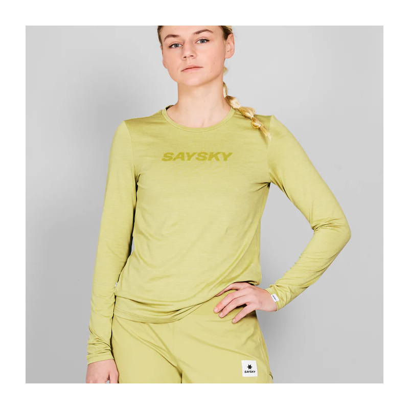 saysky logo pace ls dame green melange