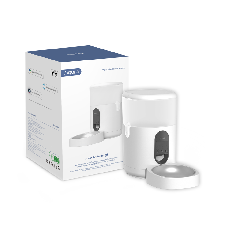 Aqara - Pet Feeder C1 - Automatisk foderautomat til dine kæledyr+Camera Hub G3