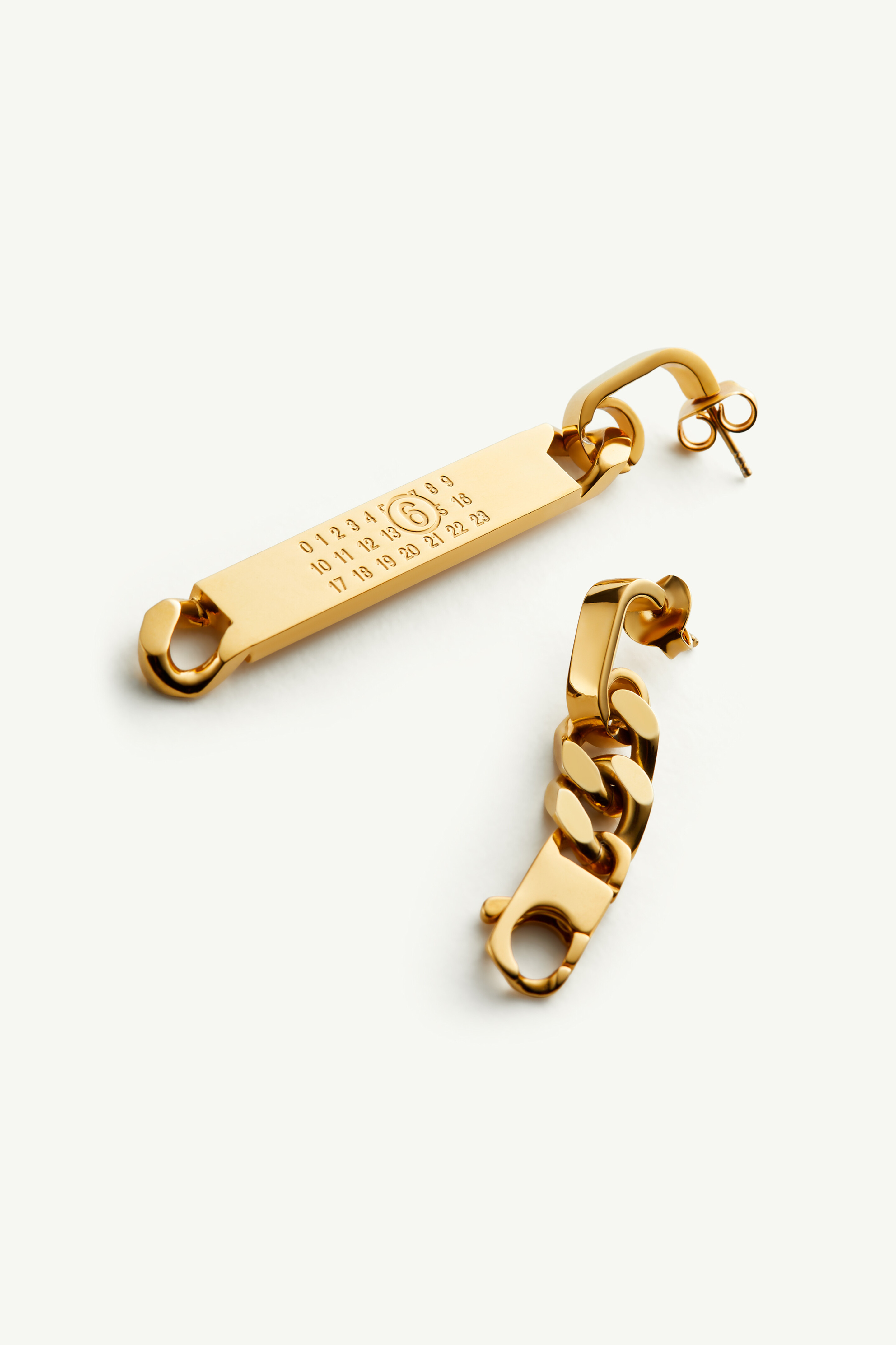Set de pendants d'oreilles à chaîne pour femme | MM6 Or