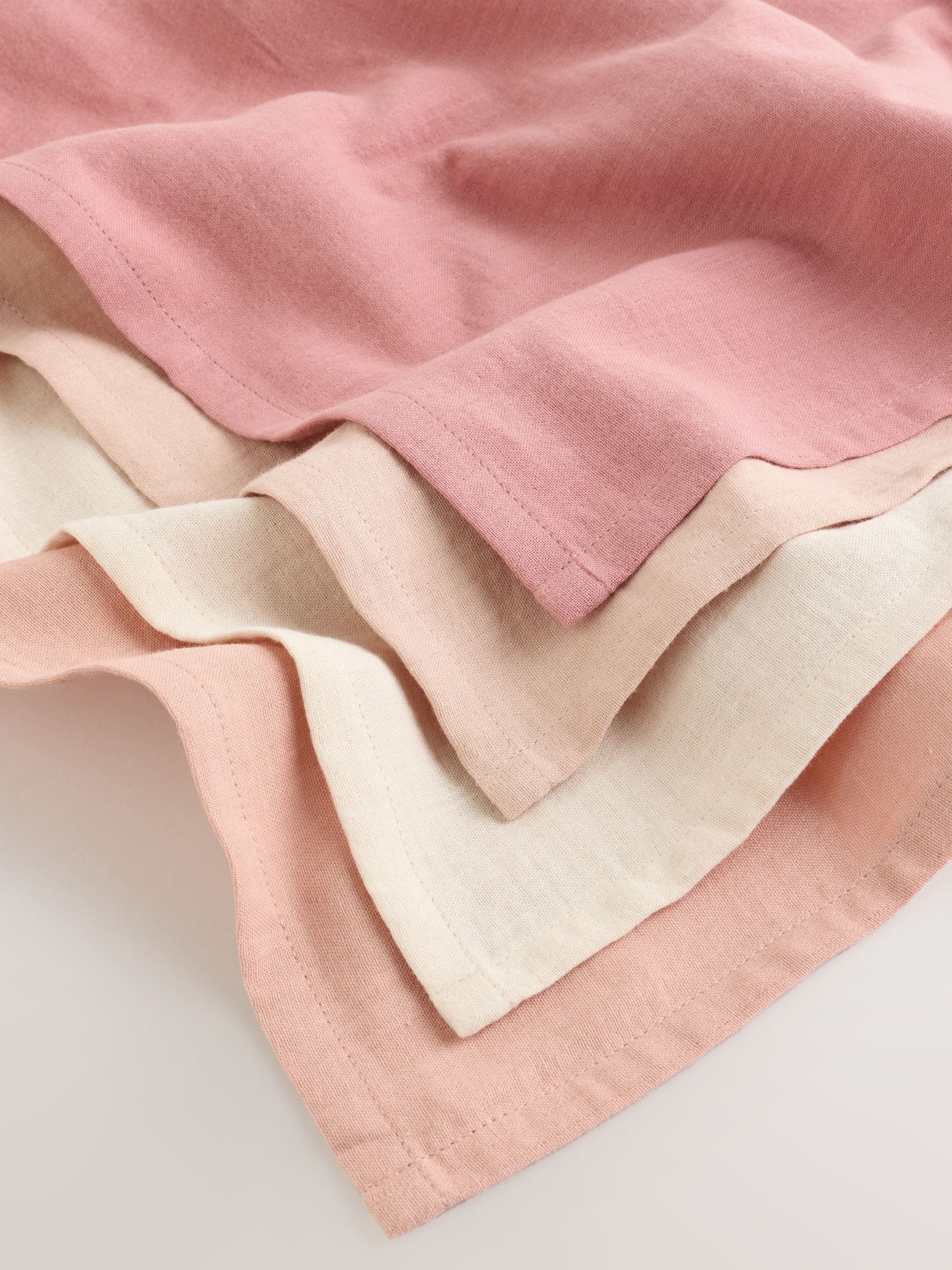 Roze - Set van 4 mousseline babydoekjes