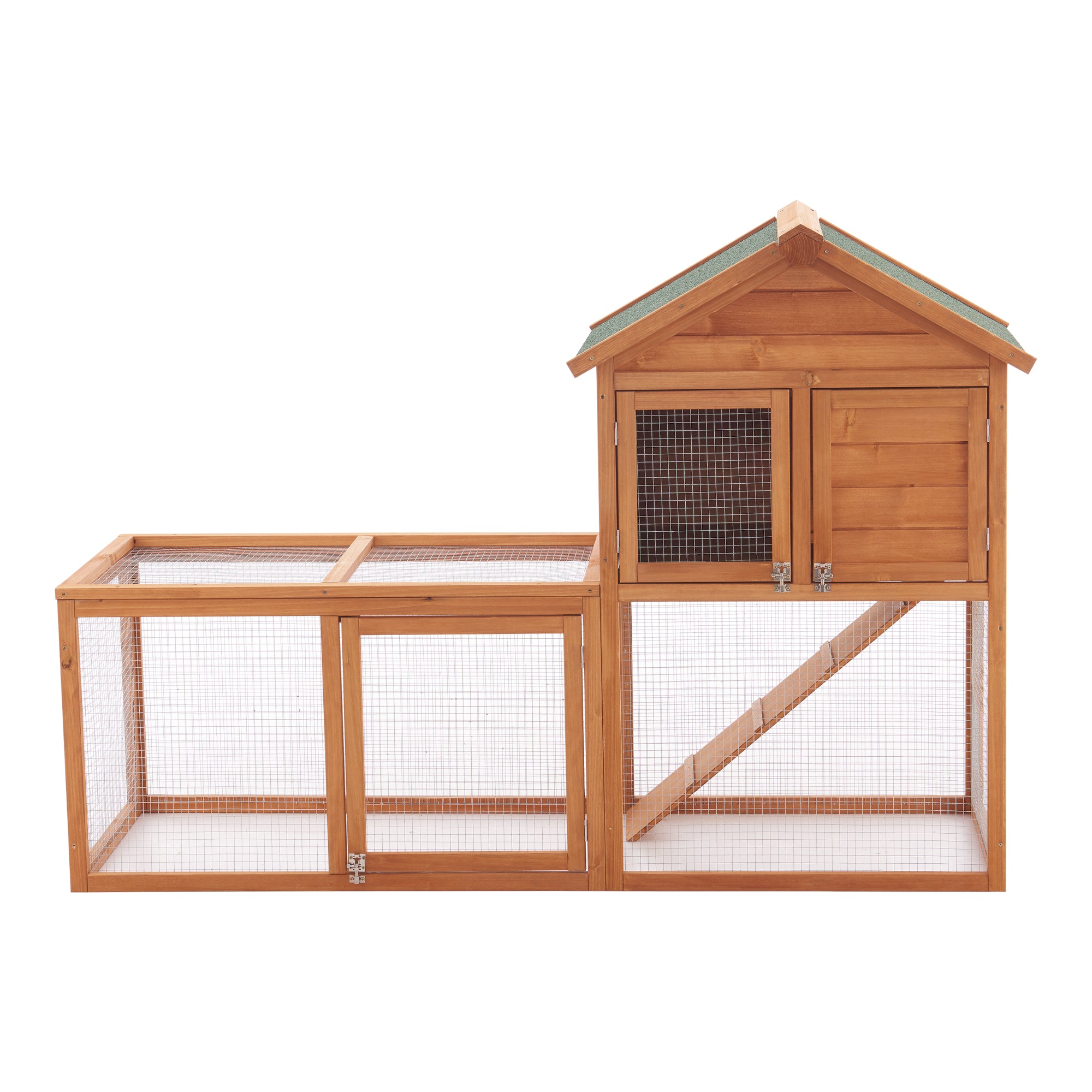 Clapier cage à deux niveaux 110 x 160 x 61 cm sapin naturel