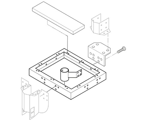Platform voor buitentrap Pertura Petros 80x88 cm incl. 3 treden Trimax grijs