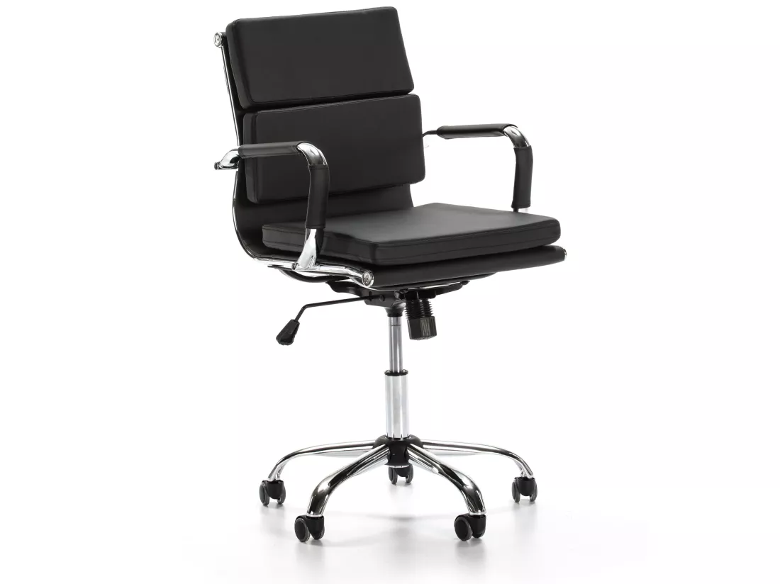 Fauteuil de Bureau Fenix inclinable Noir, Cuir synthétique