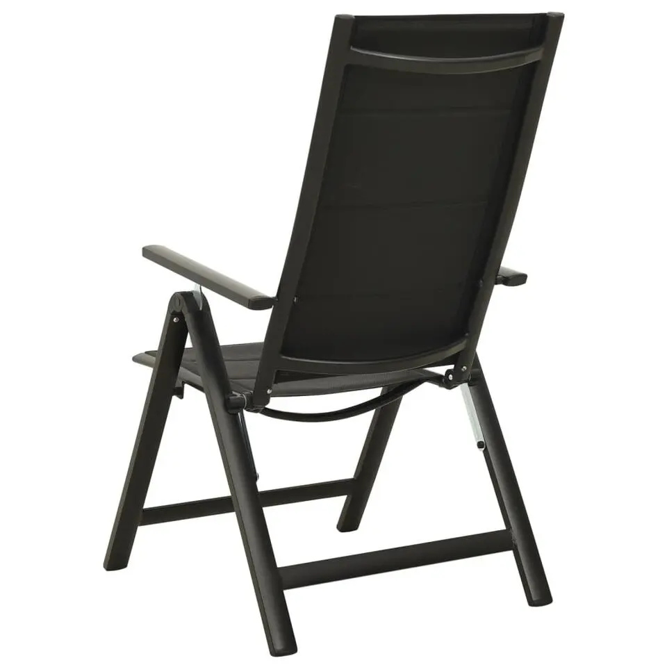 vidaXL - Stapelbare Stoel - Zwart - Aluminium - 2 stuks
