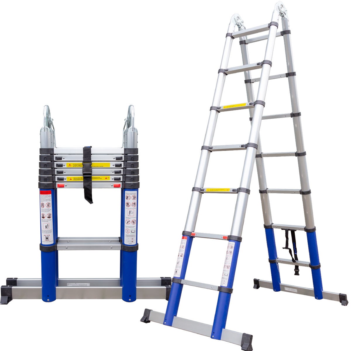 ALDORR Home - Telescopische opvouwbare ladder van 4,40 m, gemaakt van hoogwaardig aluminium - Multifunctionele ladder