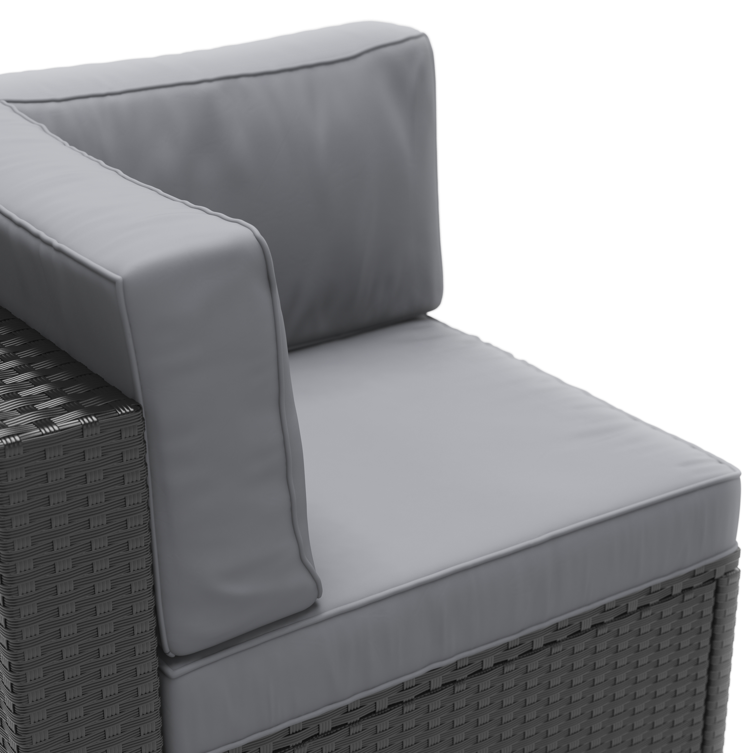 Eckteil Rattanlounge KRETA schwarz/anthrazit