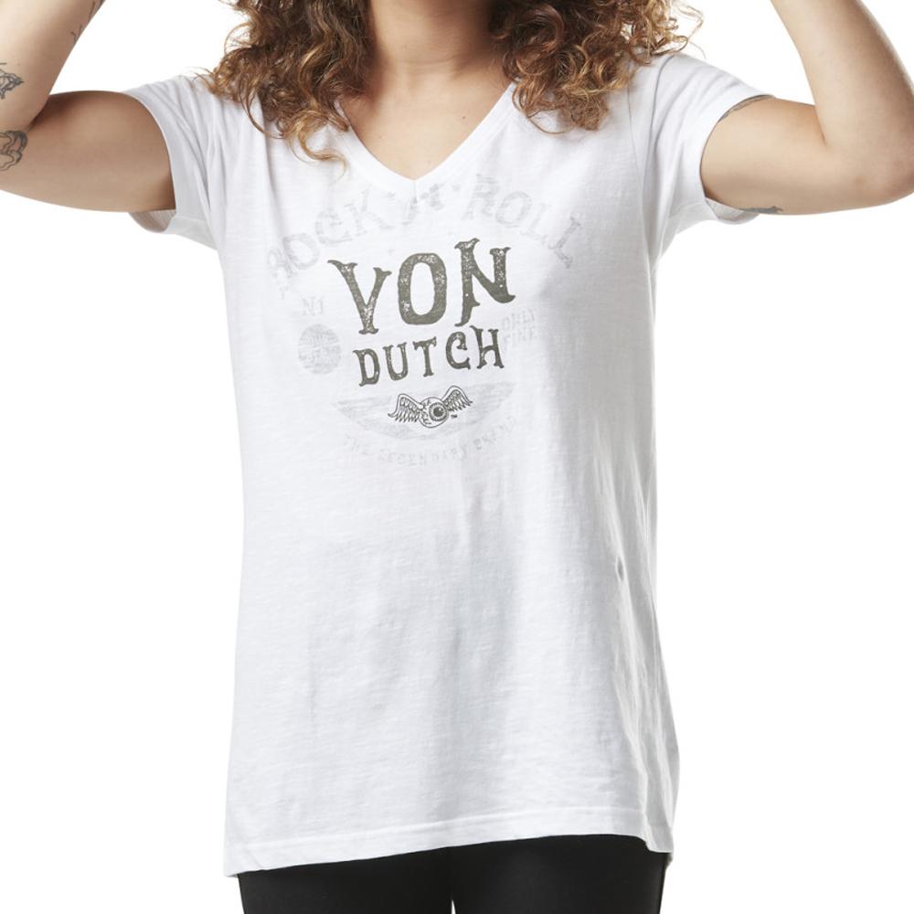 Von Dutch T-shirt Blanc Femme Von Dutch Vintage