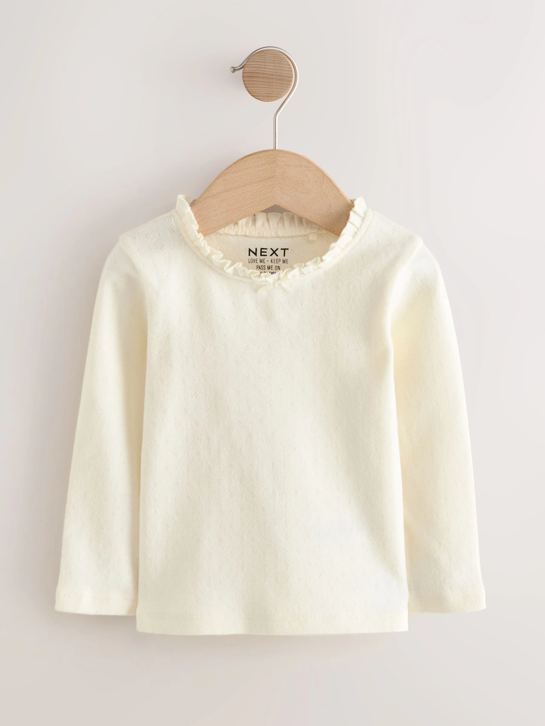 Roze/blauw/crème - Geborduurde tops met lange mouwen (3mnd -7jr)