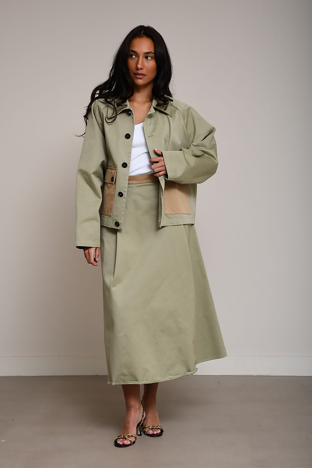 Aria cotton patchwork coat
