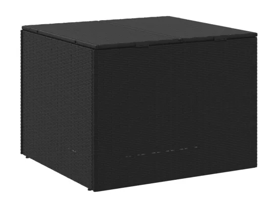 Boîte de rangement de jardin noir 291L résine tressée