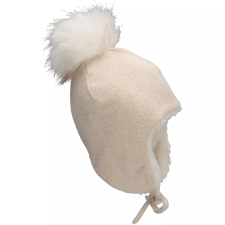 Sterntaler Inka-Mütze Lurex natur